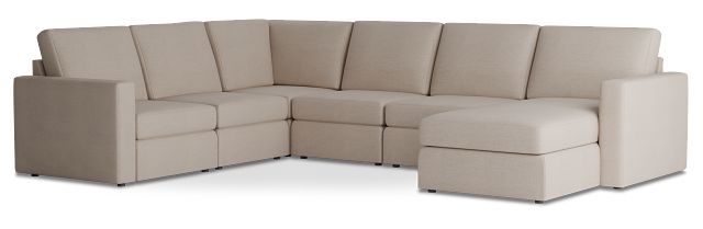 Citymod Beige Fabric Medium Right Chaise Sectional