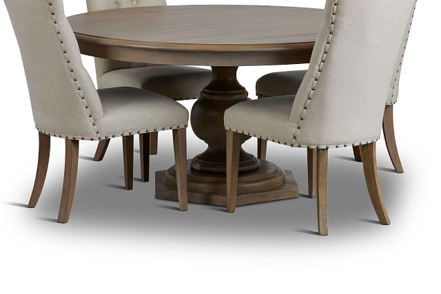 Haddie Light Tone Round Table & 4 Upholstered Chairs (0)
