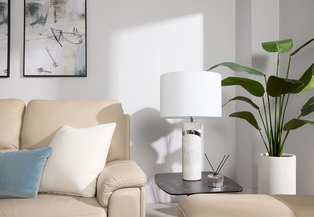 Nara White Marble Table Lamp