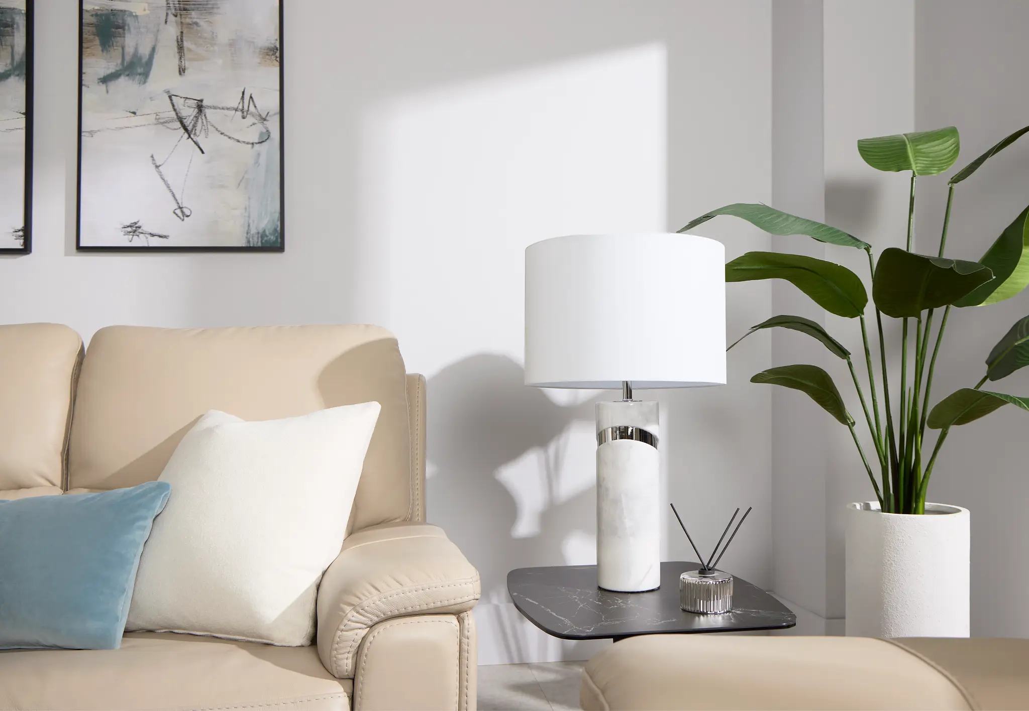 Nara White Marble Table Lamp Nara White Marble Table Lamp