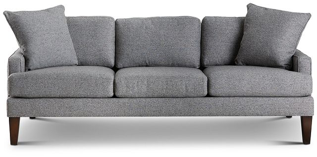 Morgan Dark Gray Fabric Sofa With Wood Legs (1)