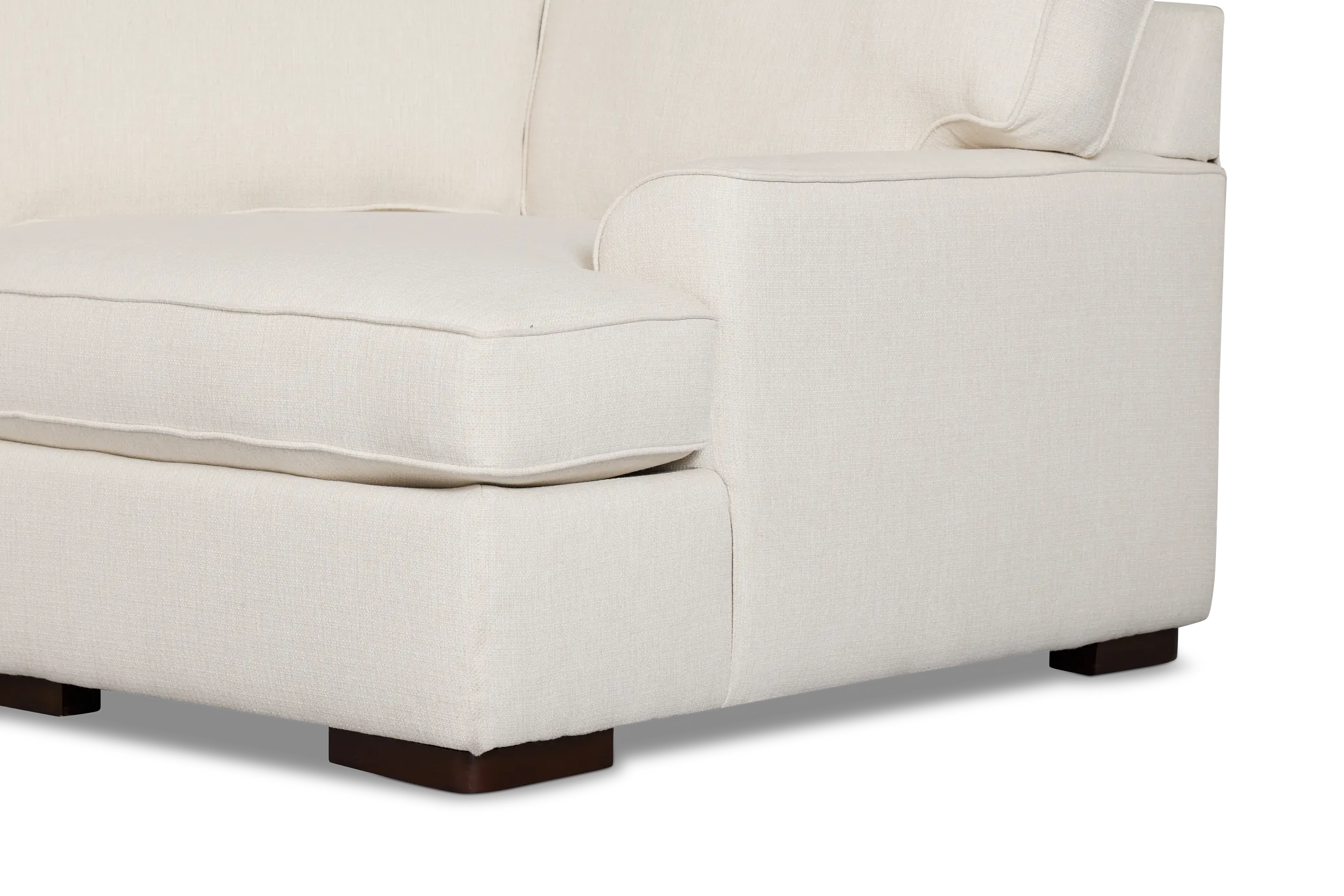 Sinclair Light Beige Fabric Right Cuddler Memory Foam Sleeper Sectional
