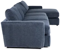 Noah Blue Fabric Small Right Chaise Sectional