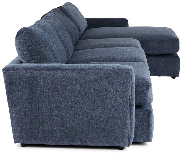 Noah Blue Fabric Small Right Chaise Sectional