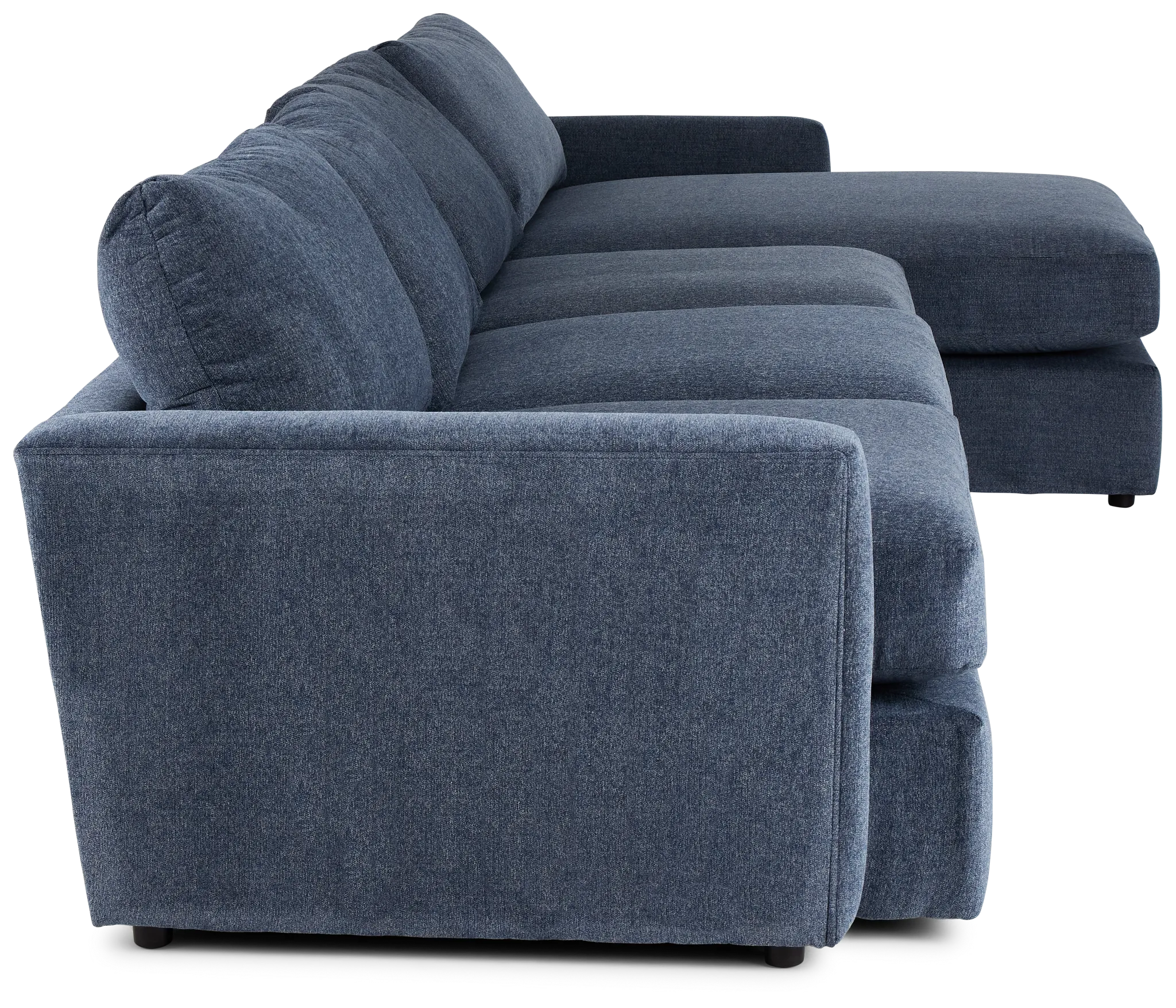 Noah Blue Fabric Small Right Chaise Sectional