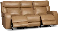 Jasper Light Brown Leather Power Reclining Sofa