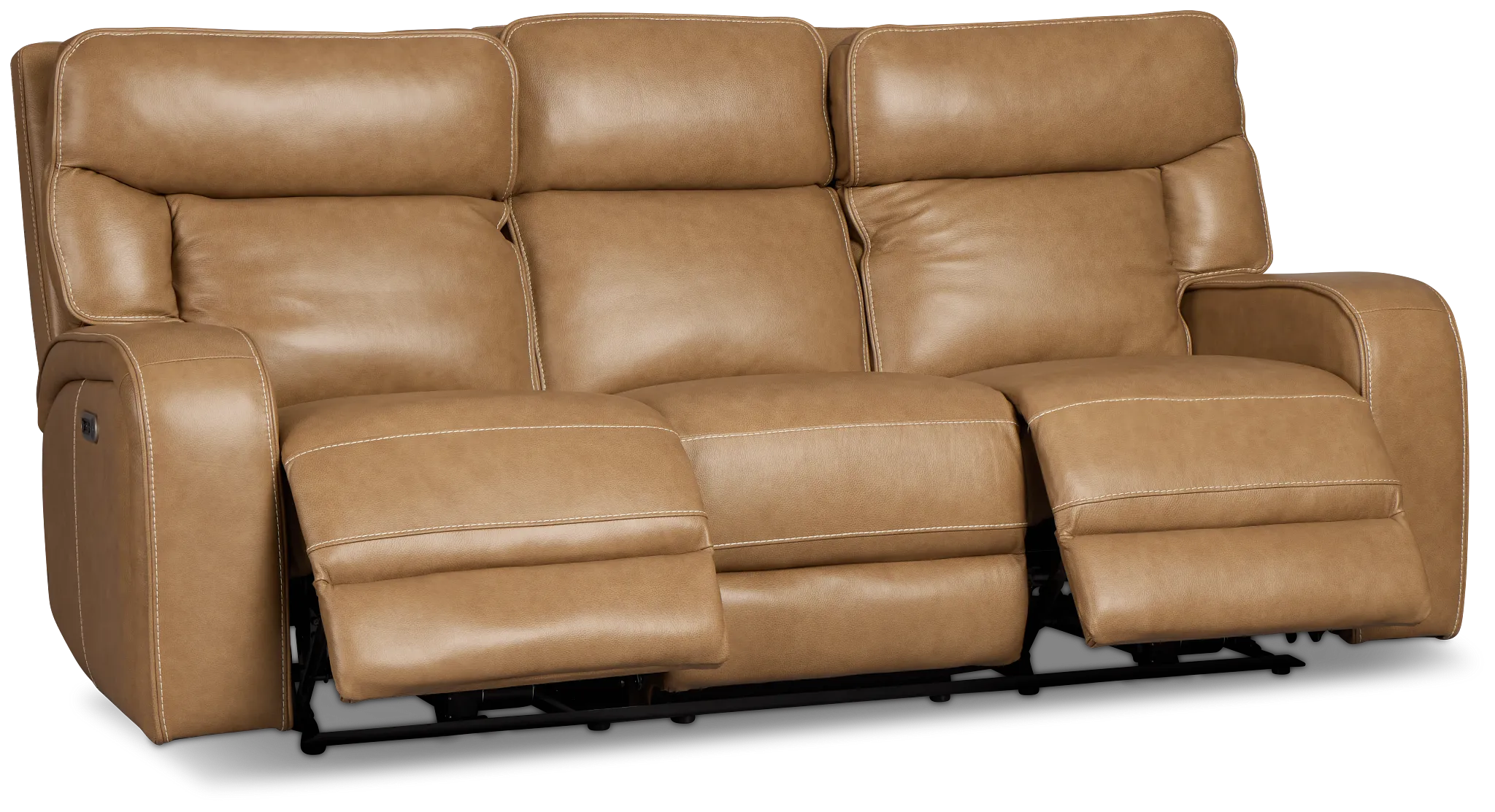 Jasper Light Brown Leather Power Reclining Sofa