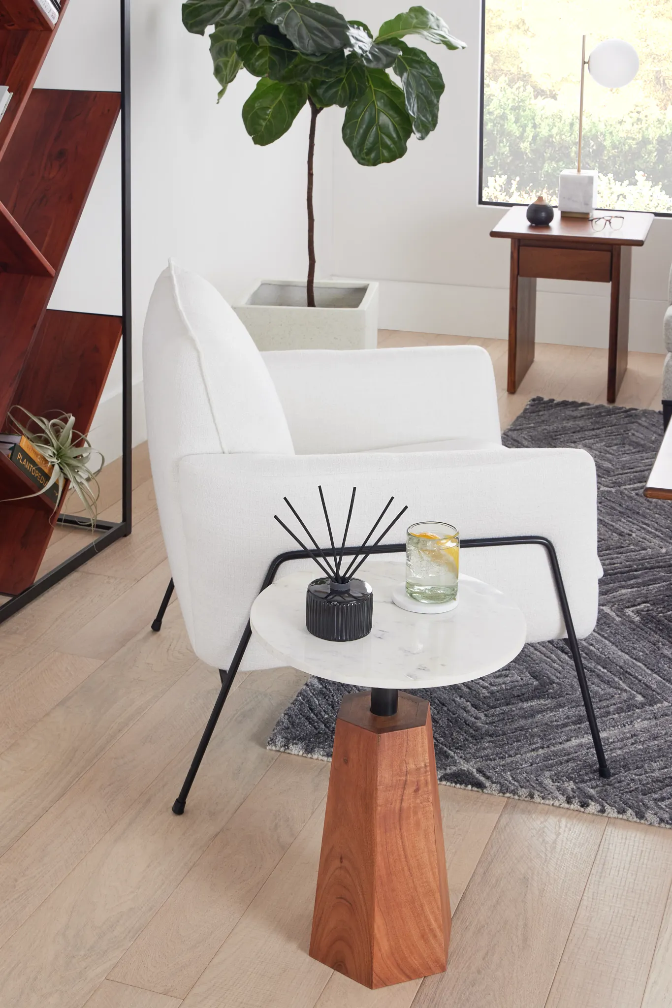 Boone White Accent Table