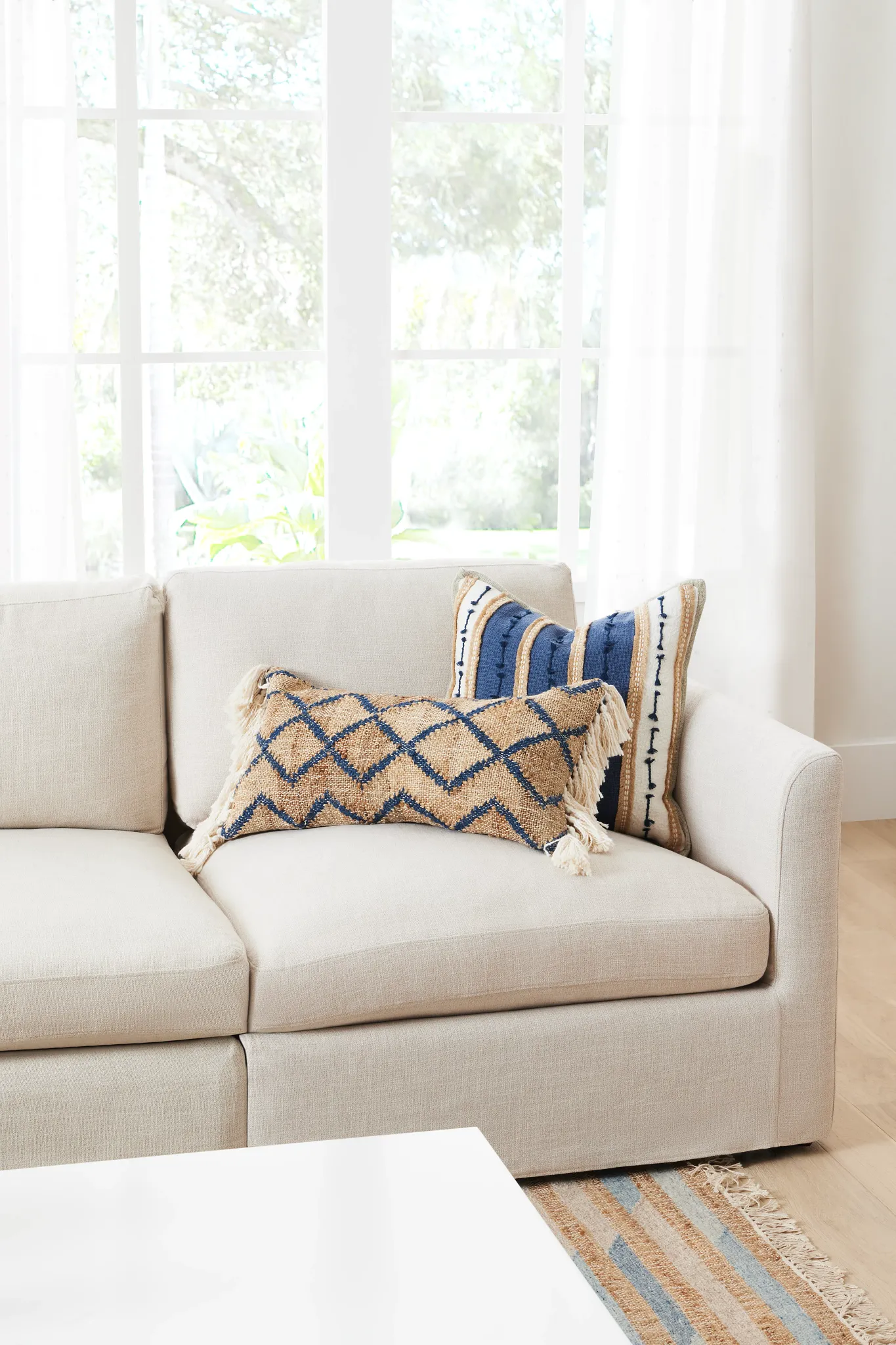 Willow Light Beige Fabric Medium Two-arm Sectional