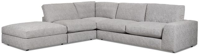 Calista Pewter Fabric Large Left Bumper Sectional