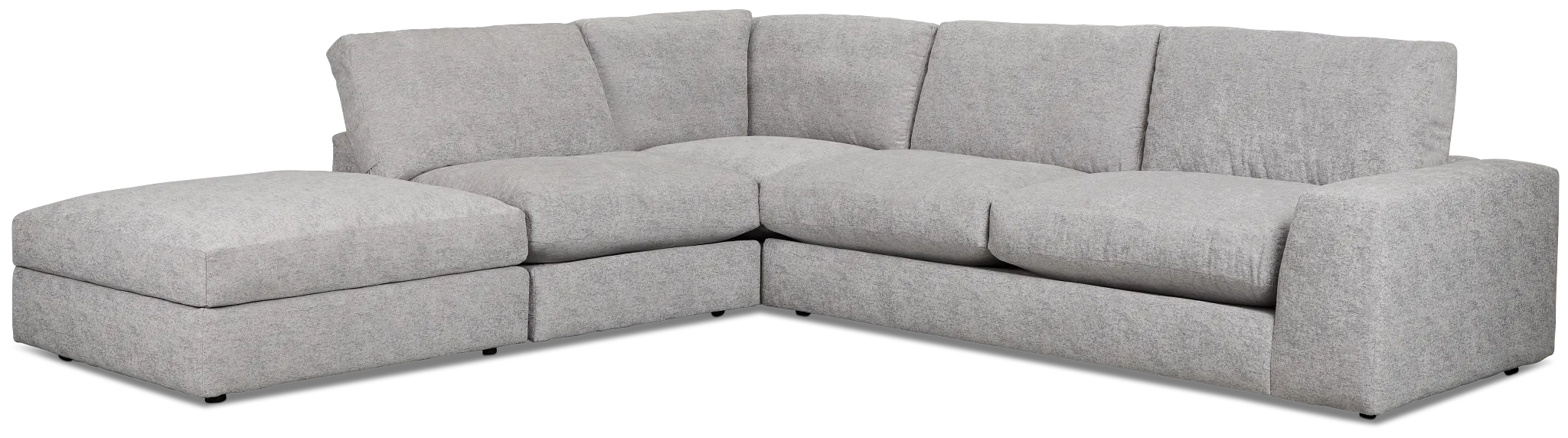 Calista Pewter Fabric Large Left Bumper Sectional