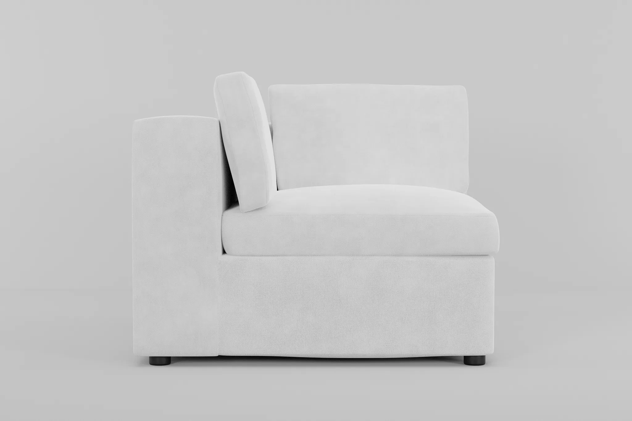 Destin Peyton White Fabric Corner Chair
