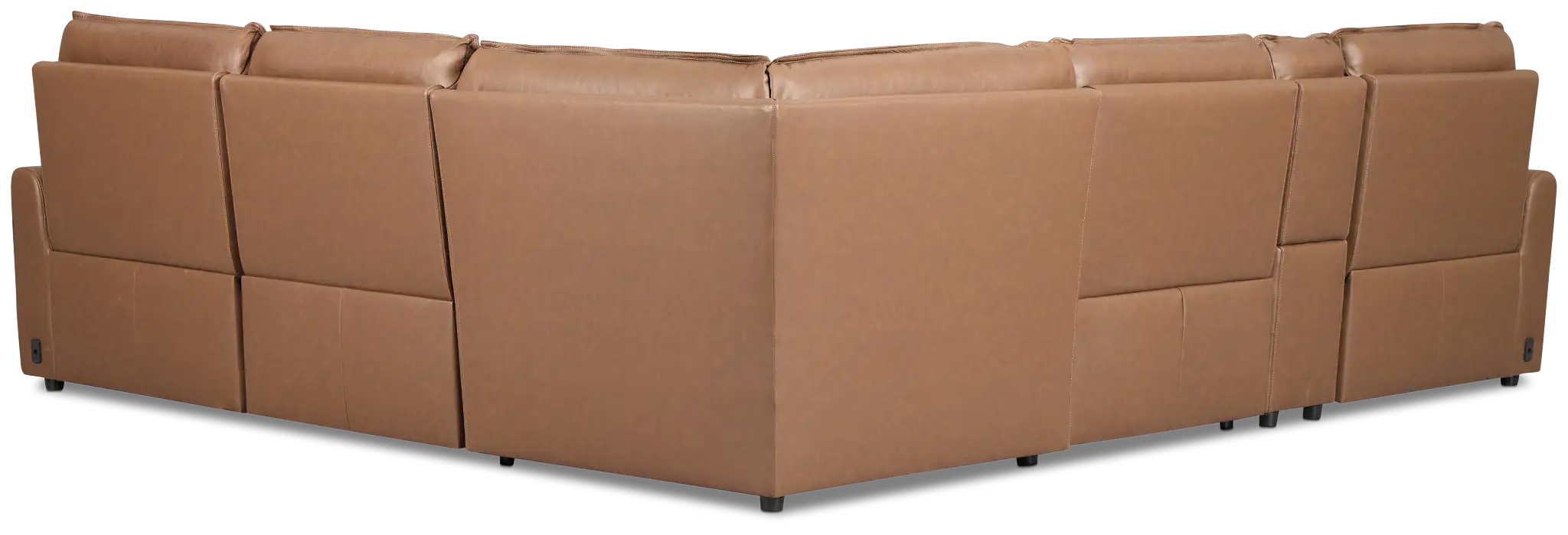 Edison Dark Brown Leather/Vinyl Medium Triple Power 2-arm Sectional Edison Dark Brown Leather/Vinyl Medium Triple Power 2-arm Sectional