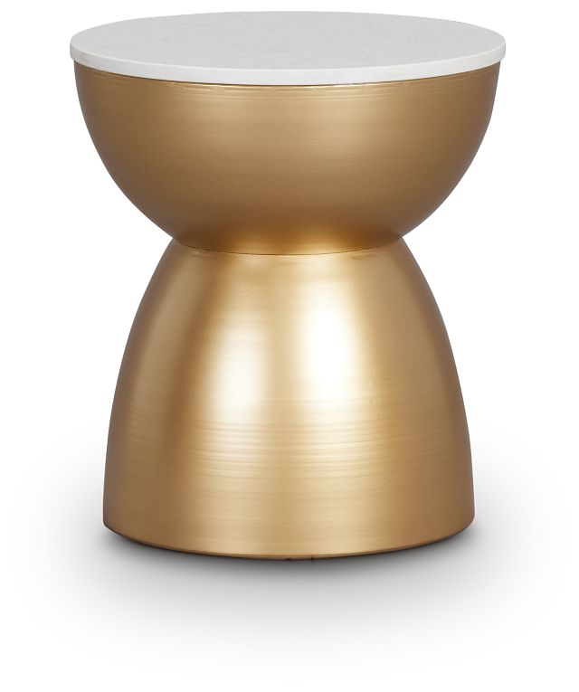 Sarnia Gold Round Accent Table