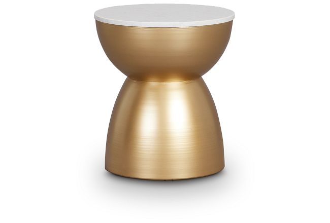 Sarnia Gold Round Accent Table