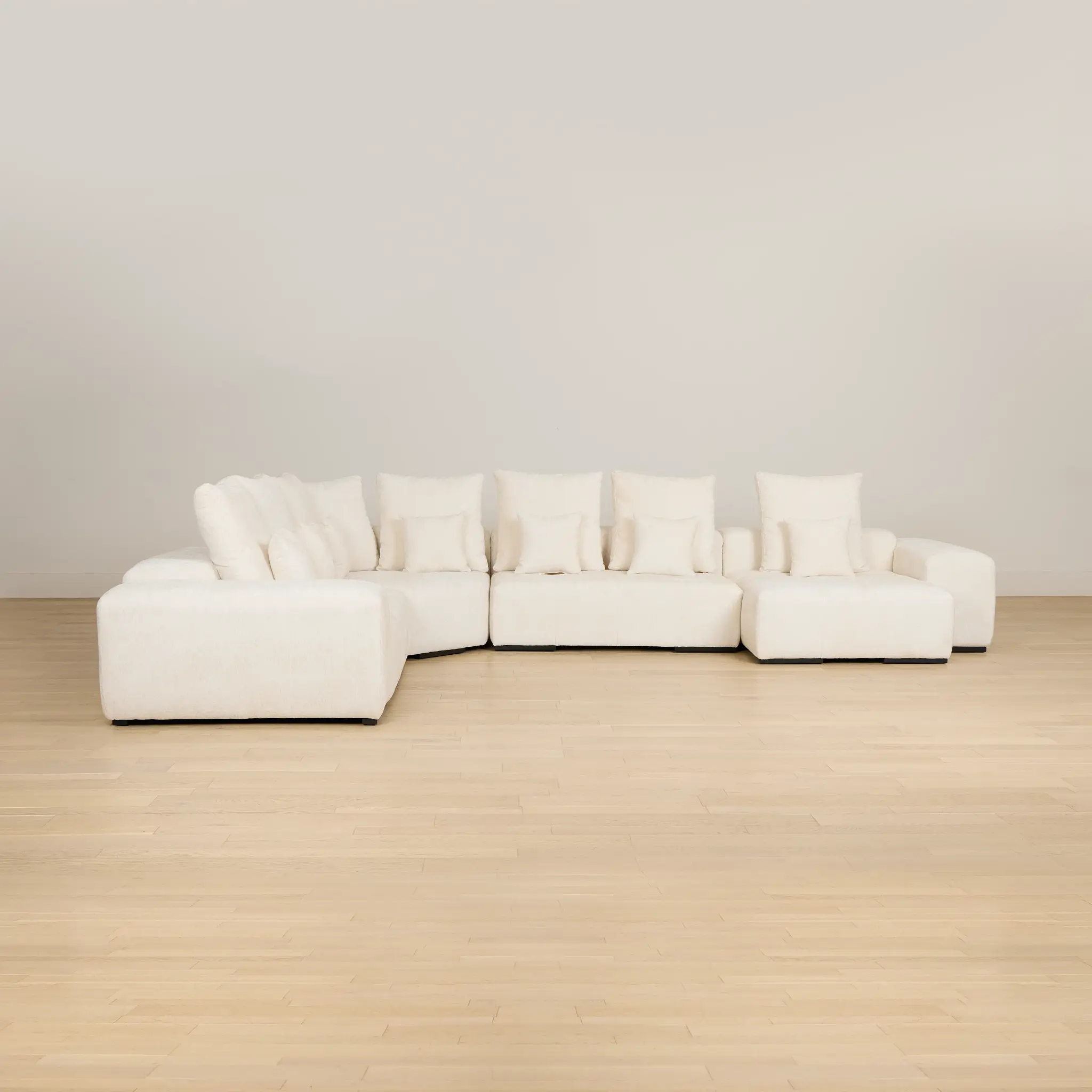 Skylar White Fabric Medium Right Chaise Sectional Skylar White Fabric Medium Right Chaise Sectional