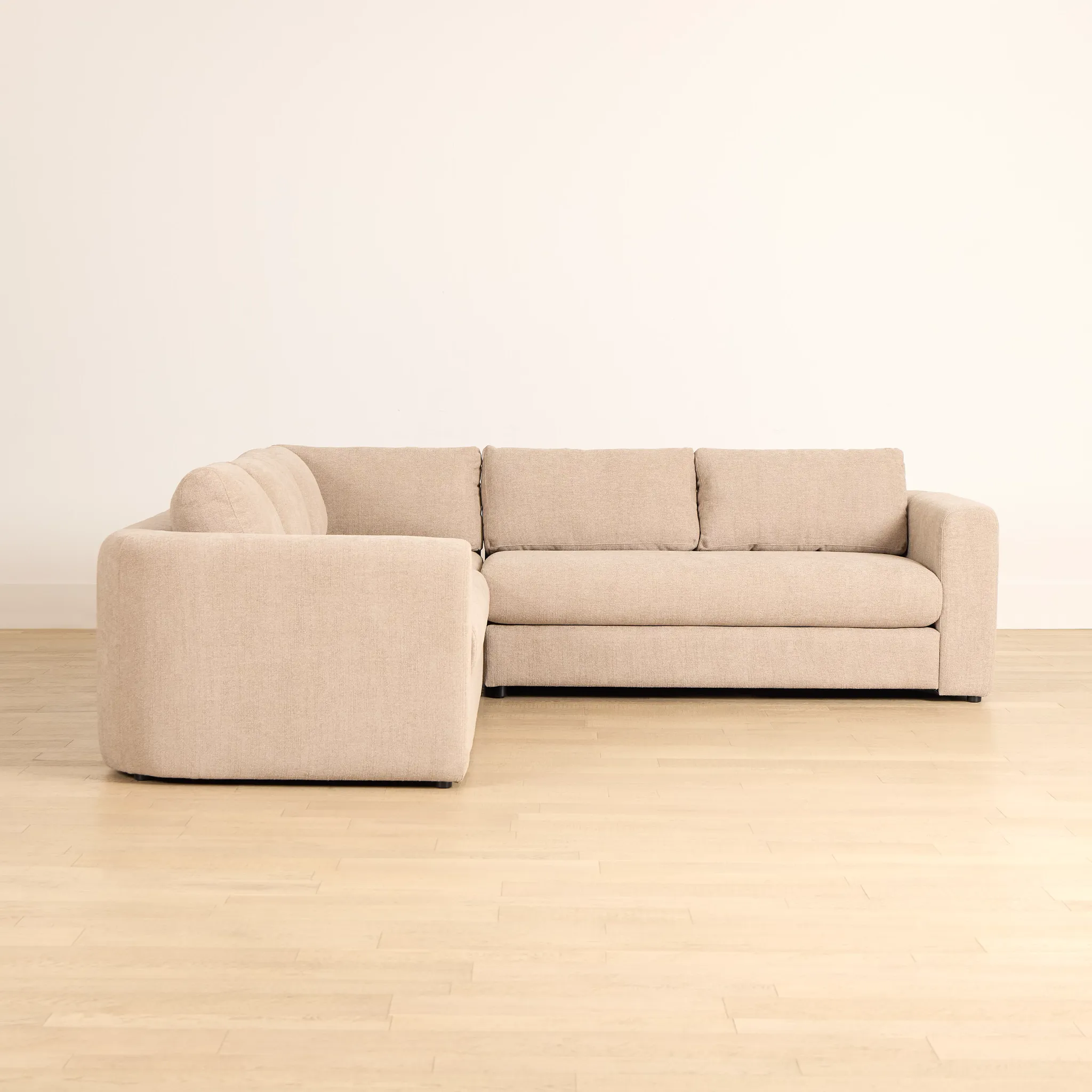 Alma Taupe Fabric Small 2-arm Wedge Sectional