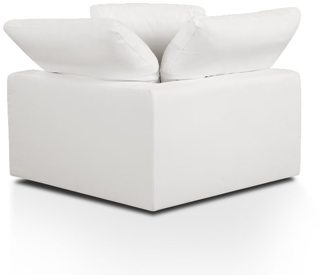 Nixon White Fabric Corner Chair