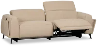 Reyna Beige Micro Power Reclining Loveseat