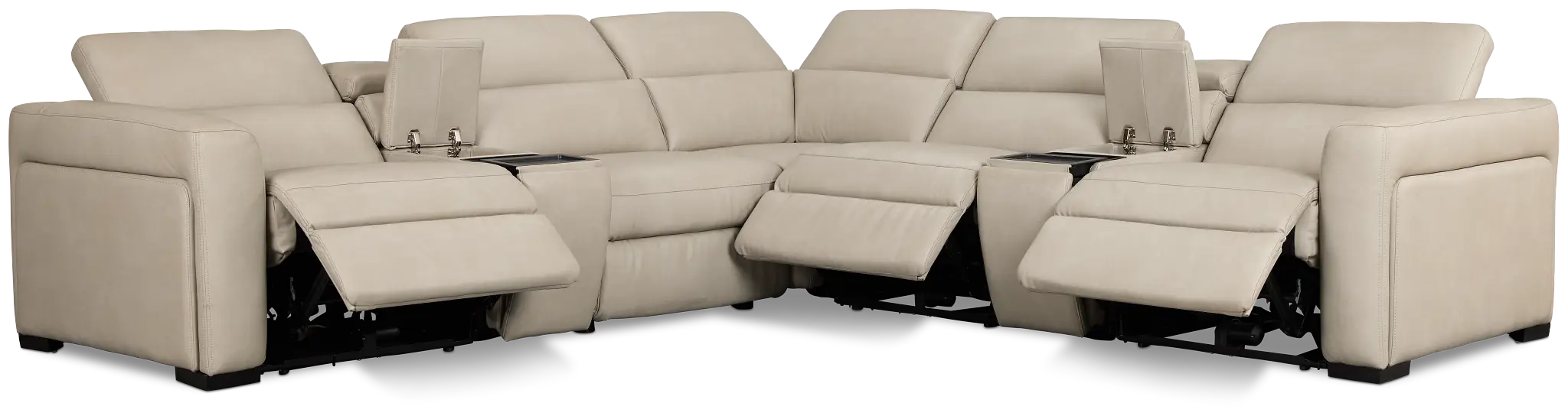 Melody Light Gray Micro Large Triple Power Reclining Two-arm Sectional Melody Light Gray Micro Large Triple Power Reclining Two-arm Sectional
