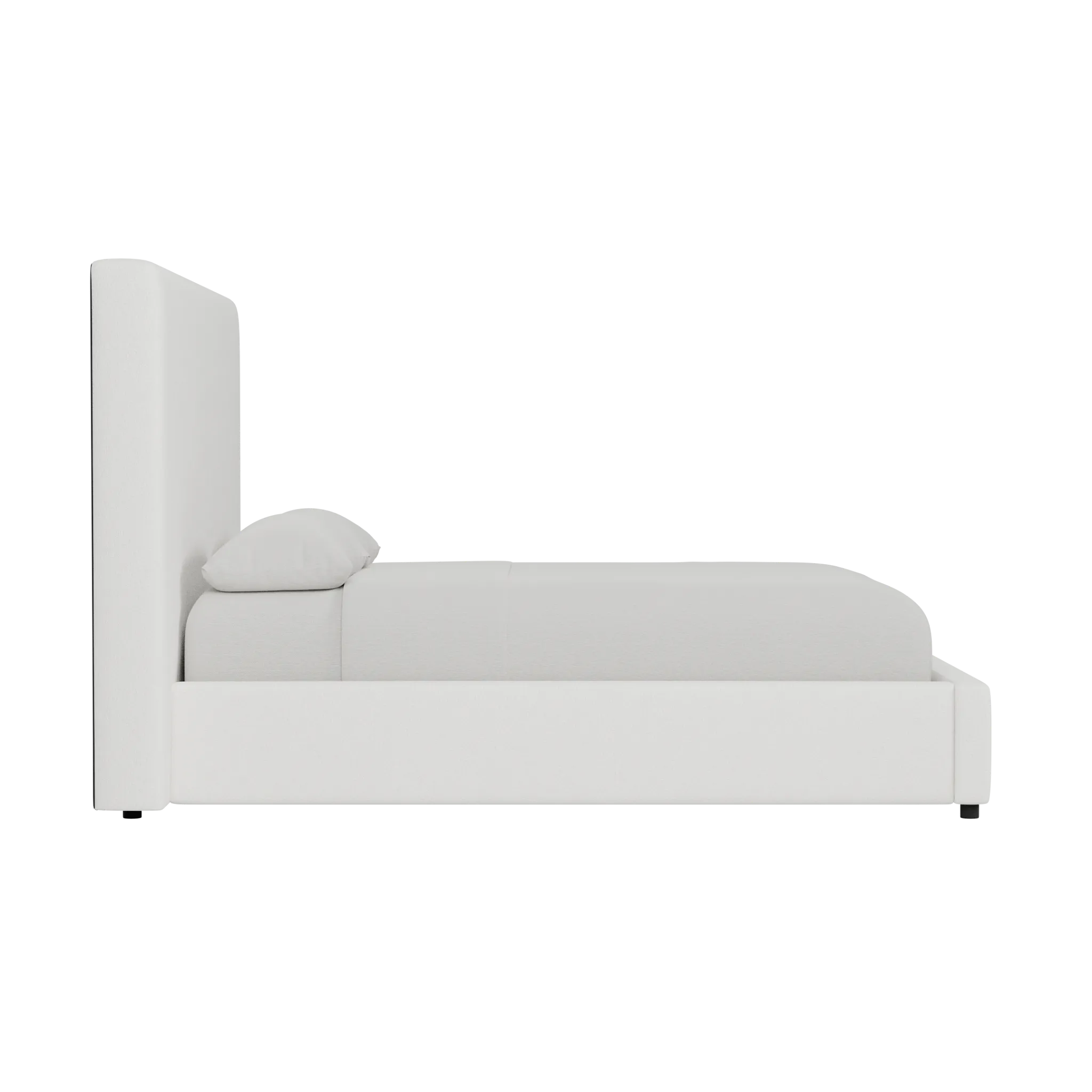 Grayton Sutton White 54" Upholstered Platform Bed