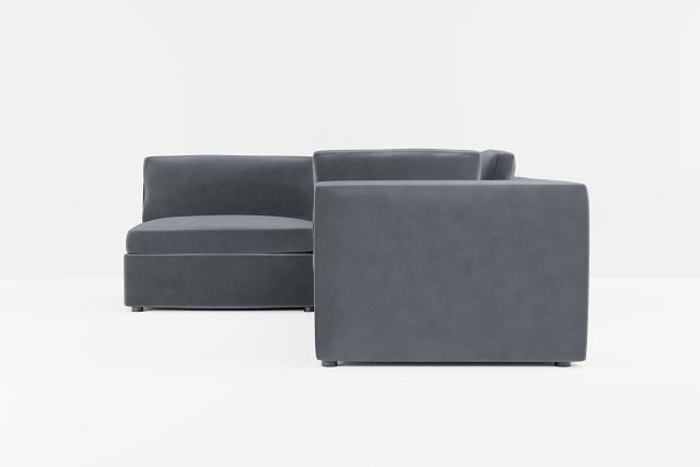 Destin Joya Gray Velvet 4-piece Modular Sectional