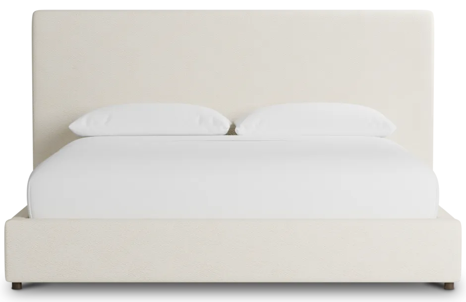 Grayton Gellar White 54" Upholstered Platform Bed