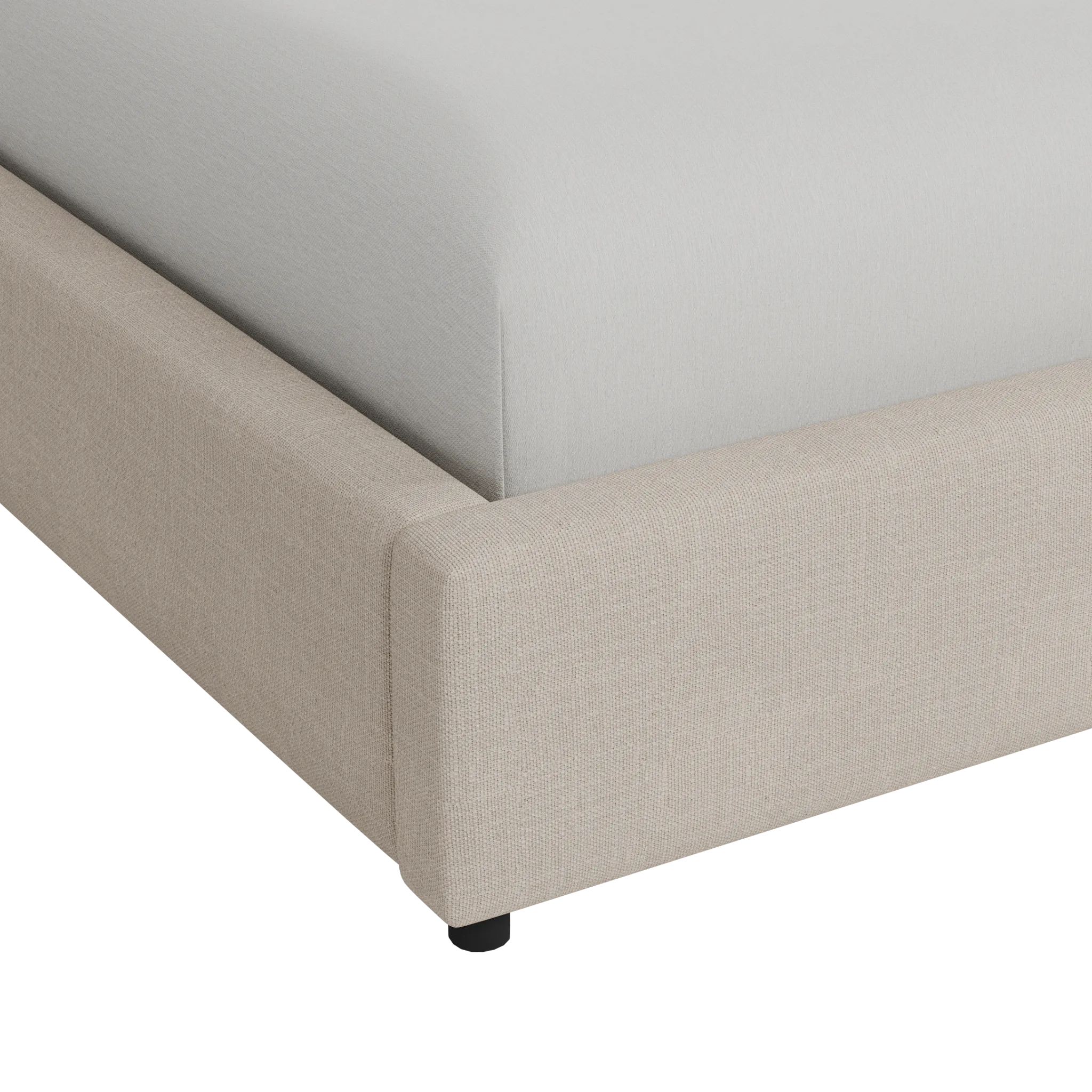 Grayton Linen Beige 54" Upholstered Platform Bed