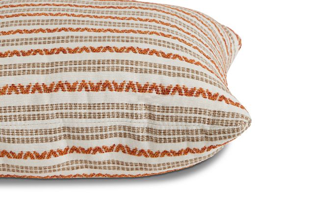 Budreau Orange Fabric 20" Accent Pillow (2)