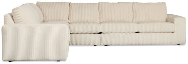 Charlie Ivory Fabric Medium Two-arm Sectional