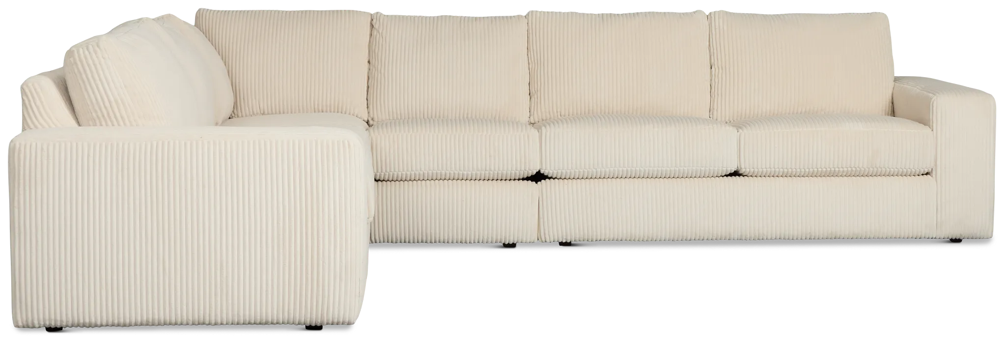 Charlie Ivory Fabric Medium Two-arm Sectional