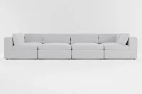 Destin Delray Light Gray Fabric 8-piece Pit Sectional