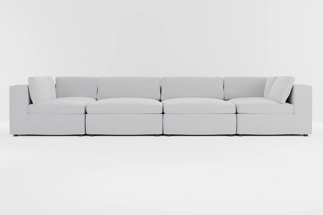 Destin Delray Light Gray Fabric 8-piece Pit Sectional
