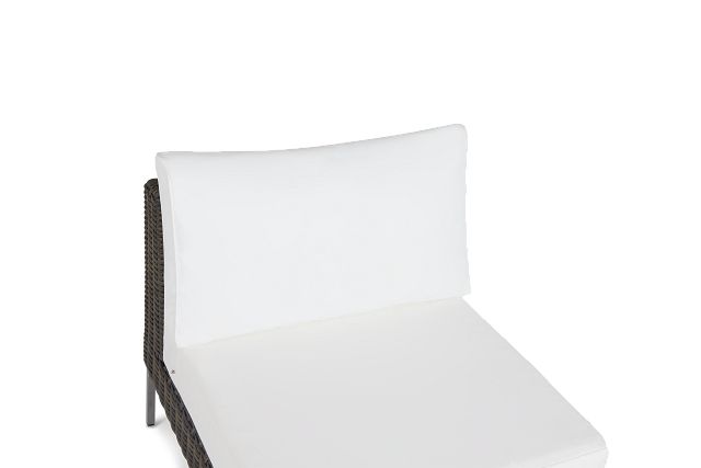 Tulum White Woven Armless Chair W/ Cushion