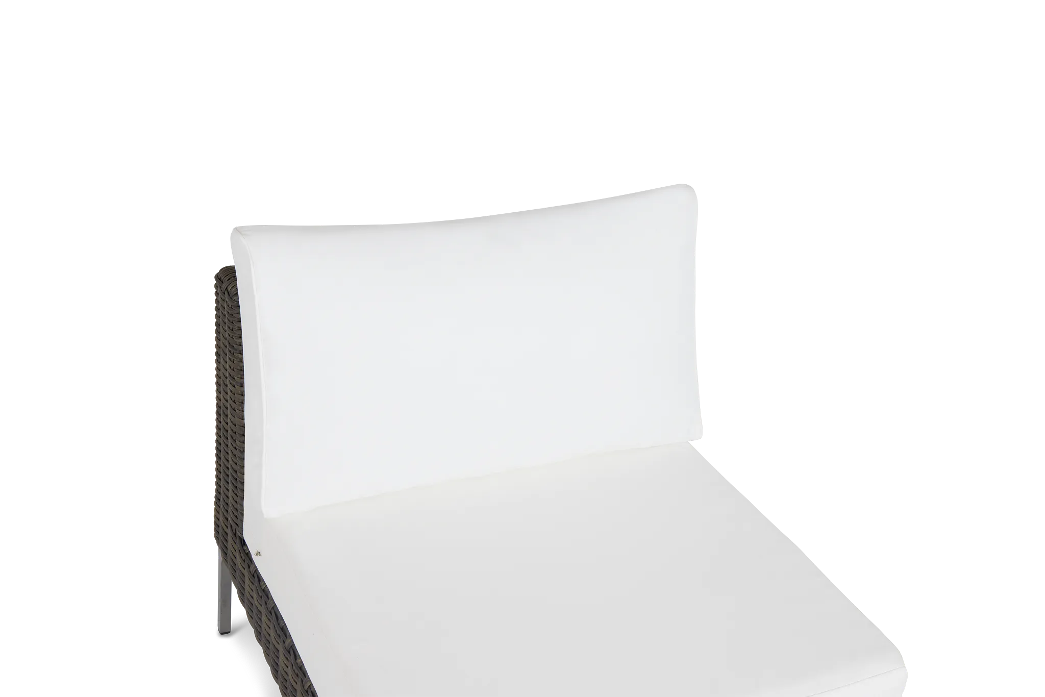 Tulum White Woven Armless Chair W/ Cushion