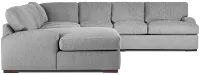 Alpha Light Gray Fabric Large Left Chaise Sectional