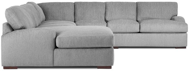 Alpha Light Gray Fabric Large Left Chaise Sectional