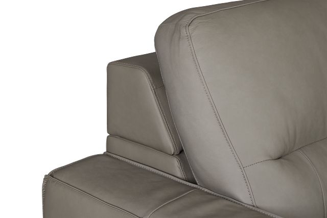 Rudy Gray Lthr/vinyl Left Dual Power Extension Chaise Sectional