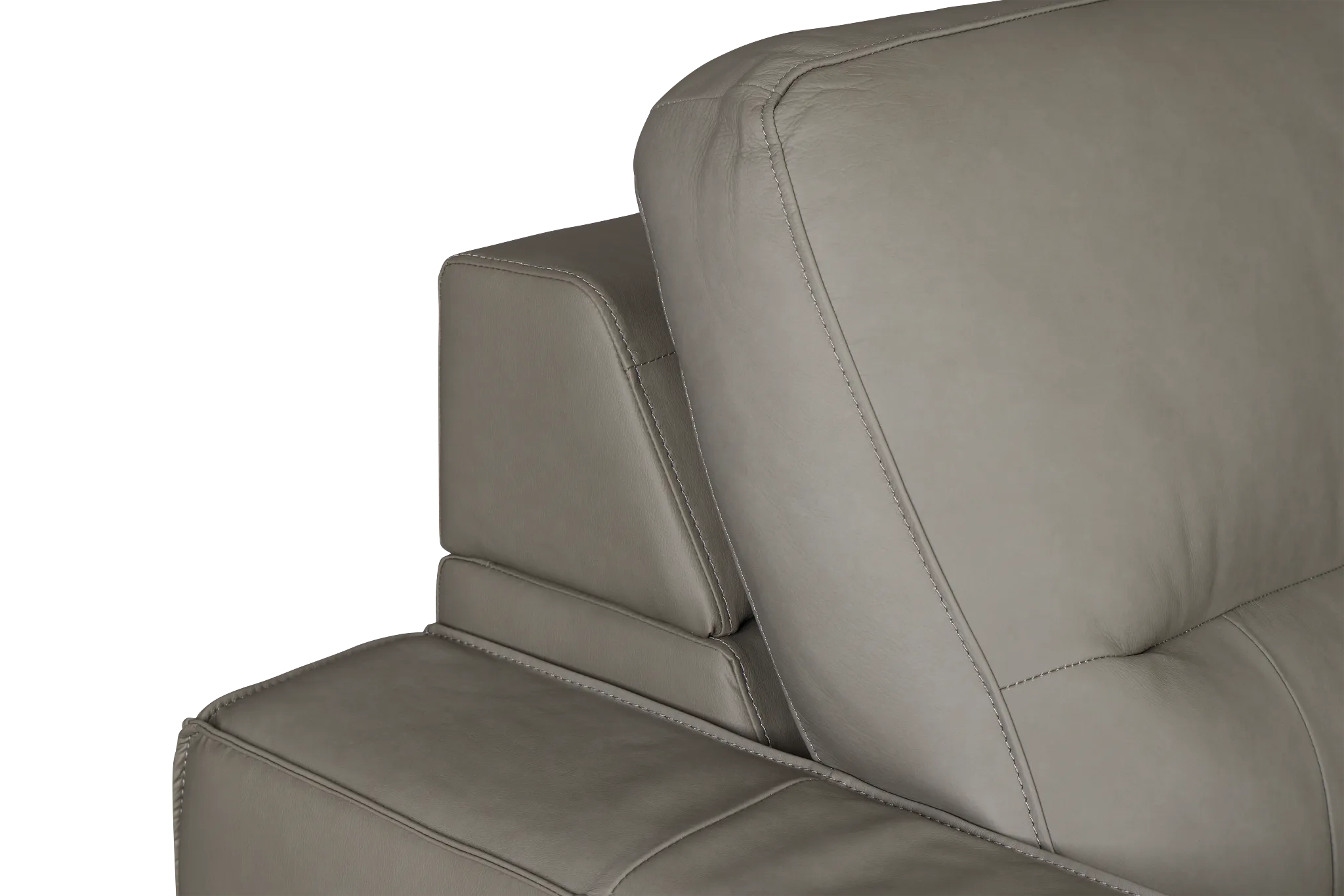 Rudy Gray Lthr/vinyl Left Dual Power Extension Chaise Sectional