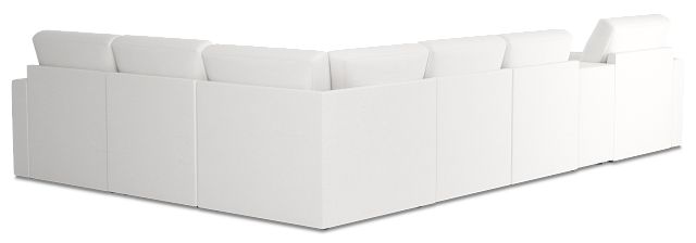 Citymod White Fabric Large Left Chaise Sectional With Storage Console