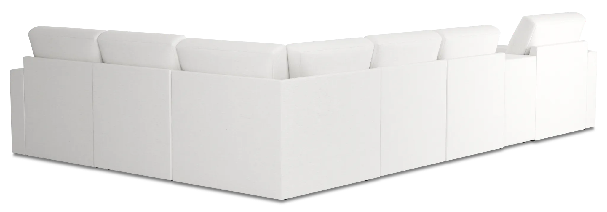 Citymod White Fabric Large Left Chaise Sectional With Storage Console