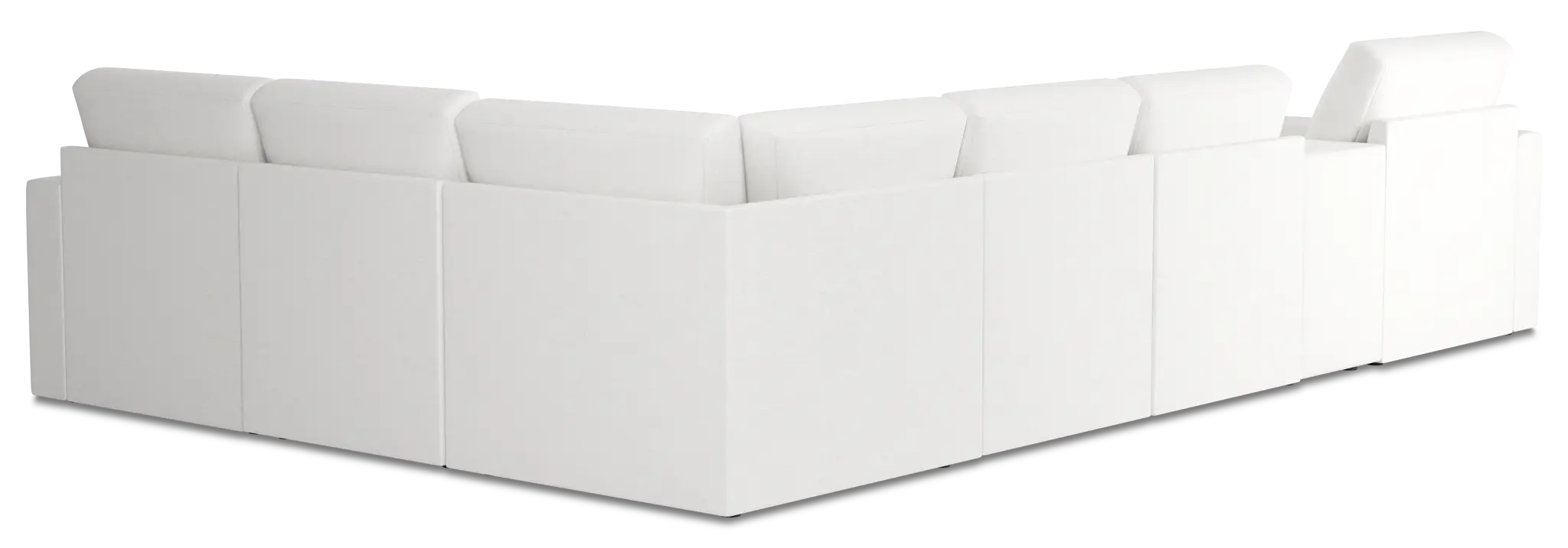 Citymod White Fabric Large Left Chaise Sectional With Storage Console Citymod White Fabric Large Left Chaise Sectional With Storage Console