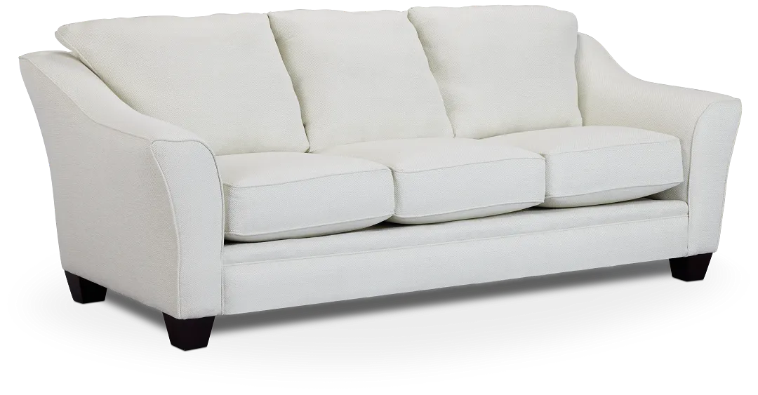 Avery White Fabric Sofa