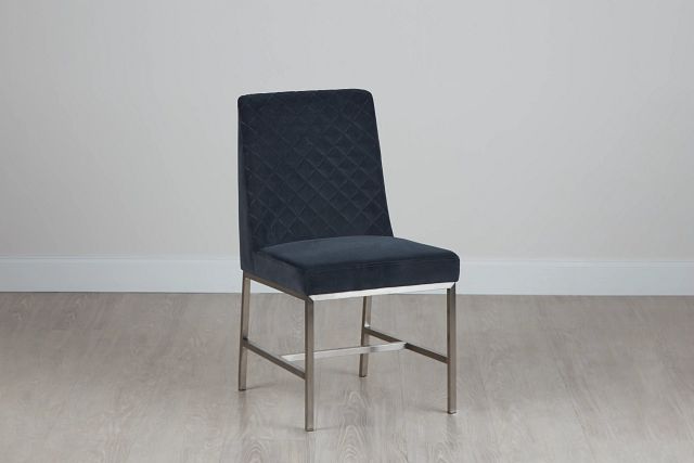 Caspia Dark Gray Velvet Upholstered Side Chair (0)