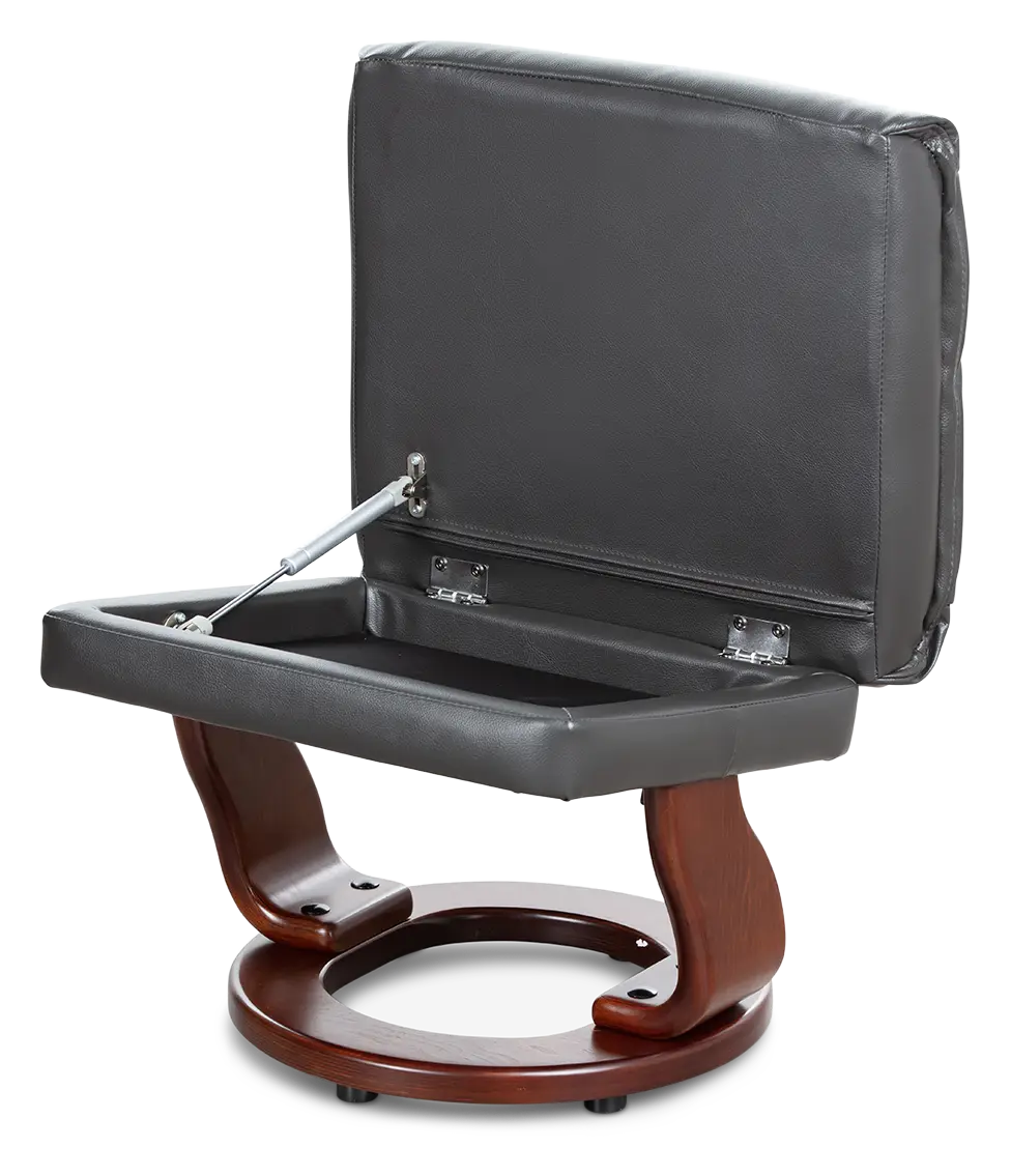 Fisher Dark Gray Micro Recliner & Ottoman Fisher Dark Gray Micro Recliner & Ottoman