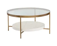 Brielle Gold Glass Round Coffee Table