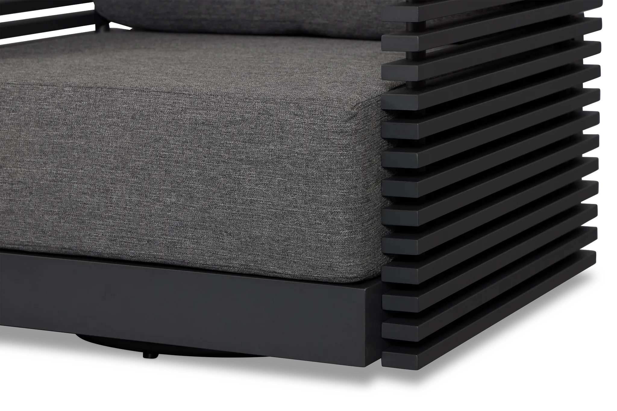 Monterey Black Aluminum Swivel Chair With Gray Cushions