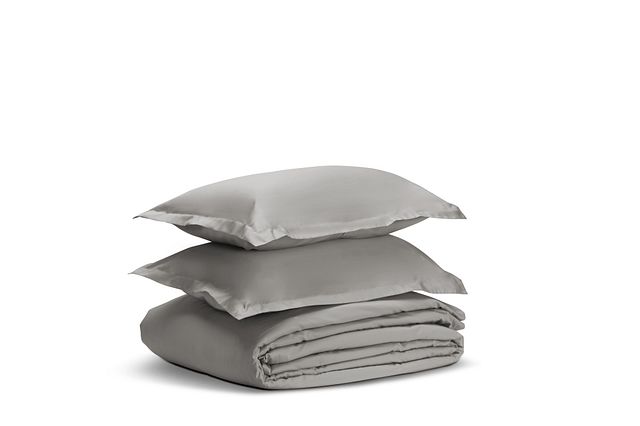 Rest & Renew Egyptian Cotton Gray 400 Thread Duvet Set