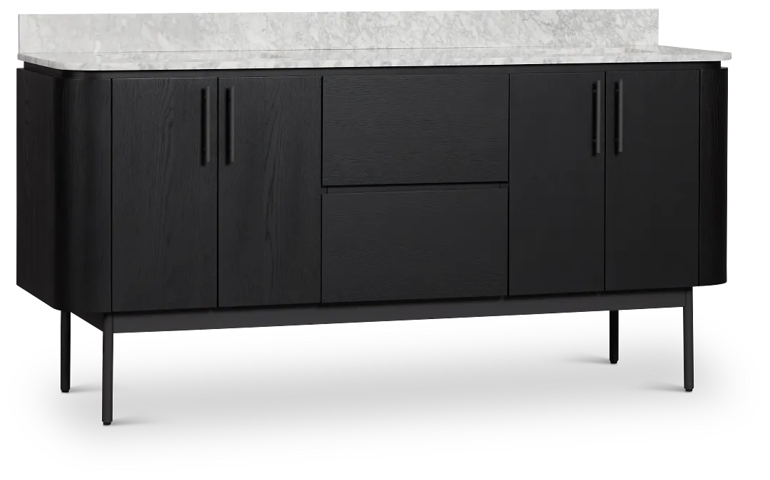 Nomad Black 72" Double Bathroom Vanity