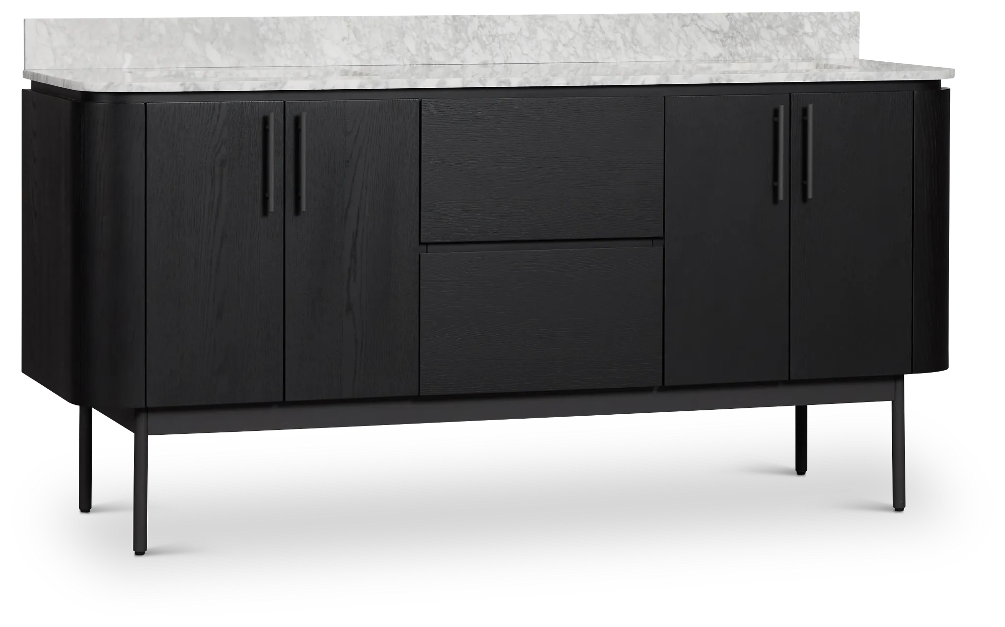 Nomad Black 72" Double Bathroom Vanity